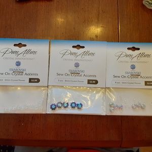 NWT 3 Packs of Swarovski Sew On Crystal Accents